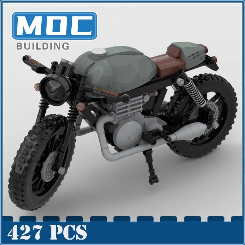 Famous Motorcycle Model MOC Building Blocks Cafe Racer Technology Bricks City Display Diy Assembly Collection Toys Xmas Gift