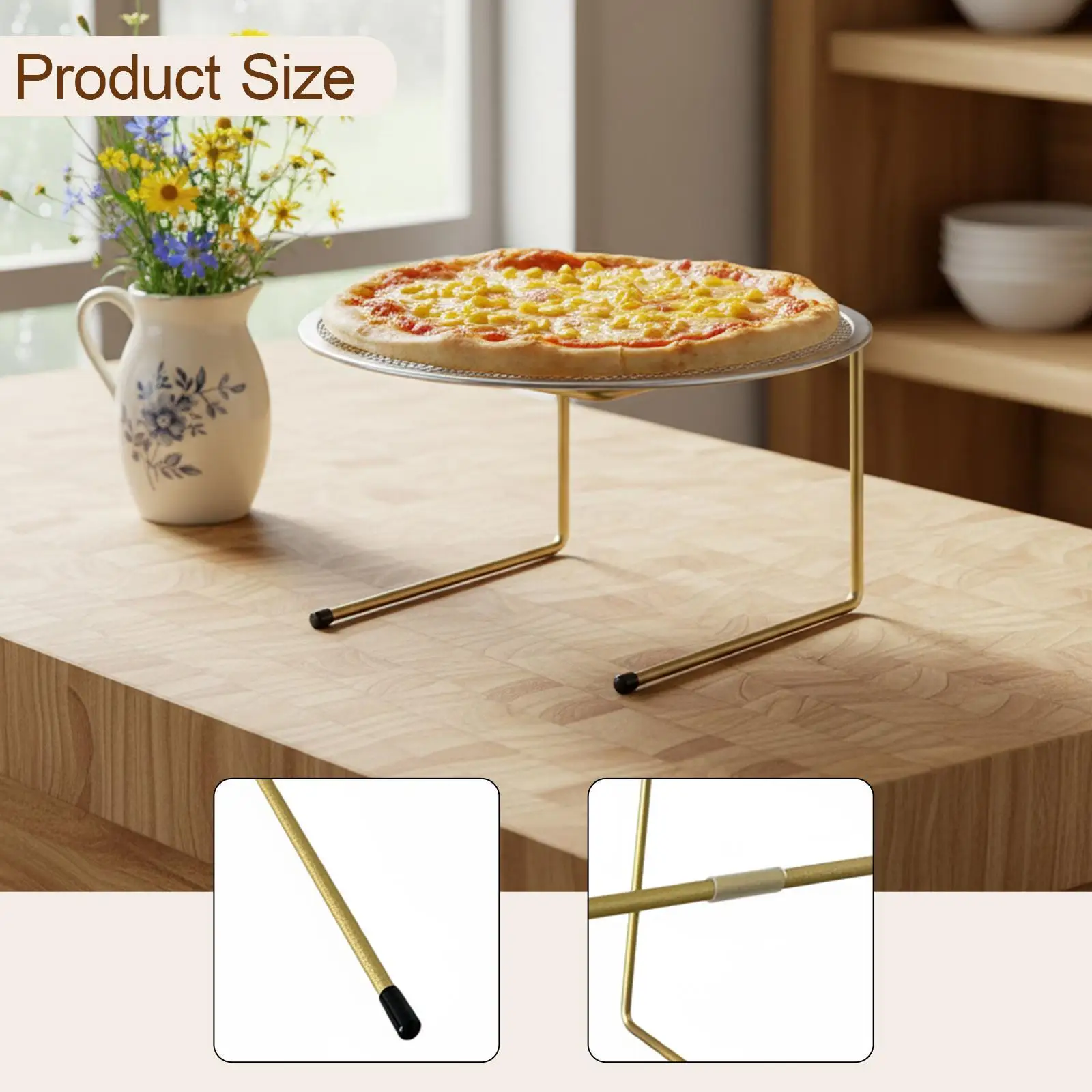 Tabletop Pizza Racks Stands with Iron Construction Food Display Risers for Kitchen Buffet Serving Table