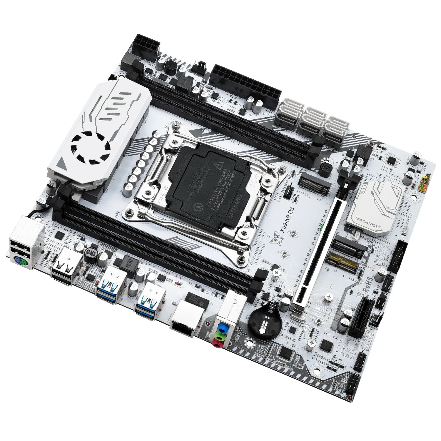 Imagem -06 - Placa-mãe d3 Suporte Intel Xeon e5 2666 2676 2696 v3 Processador Lga 20113 Ram Recc Ddr3 Nvme M.2 Wifi Machinist-x99 k9