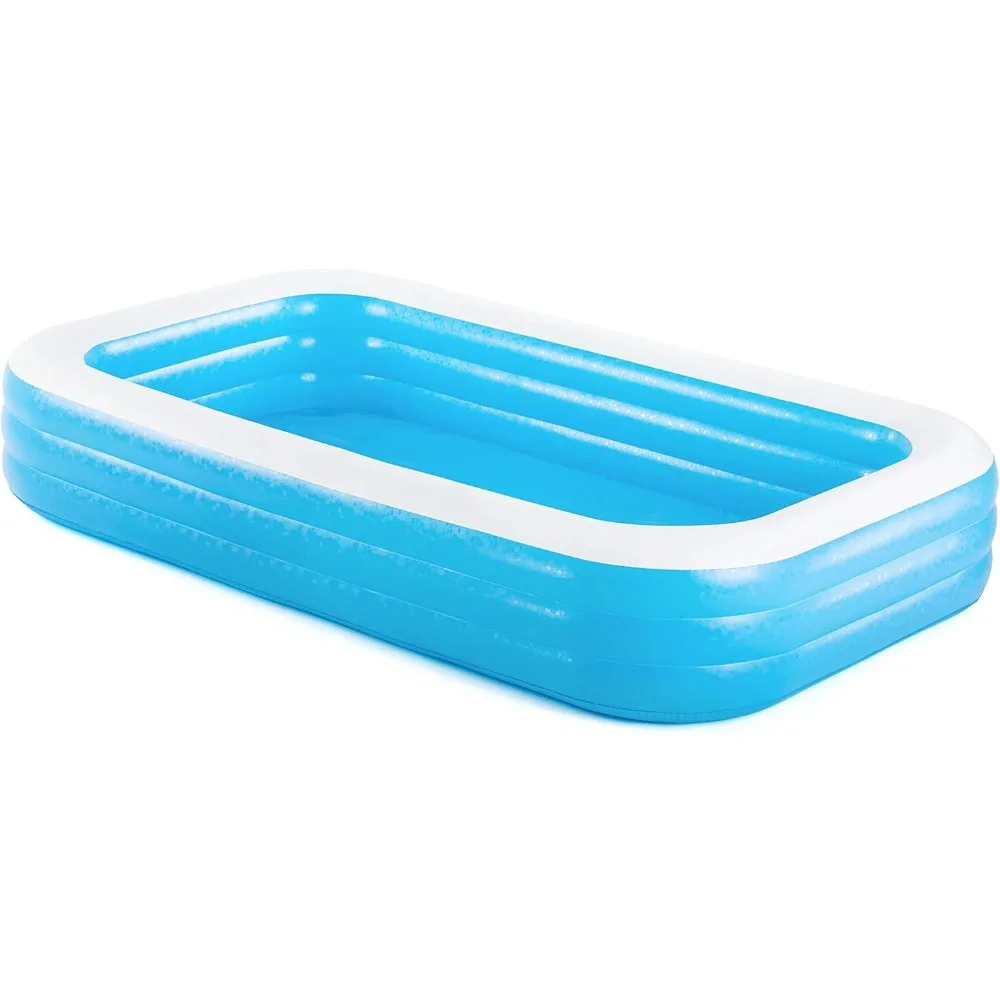 H2OGO! Blue Rectangular Inflatable Family Pool (10' x 6' x 22