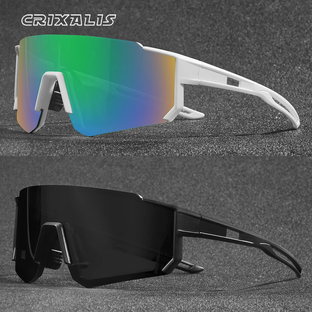 CRIXALIS 1/2 Stück Herren Übergroße Fahrrad-Sonnenbrille Brillen Fahrradbrille Winddichte Brille Straßenreiten Fahrradschatten UV400