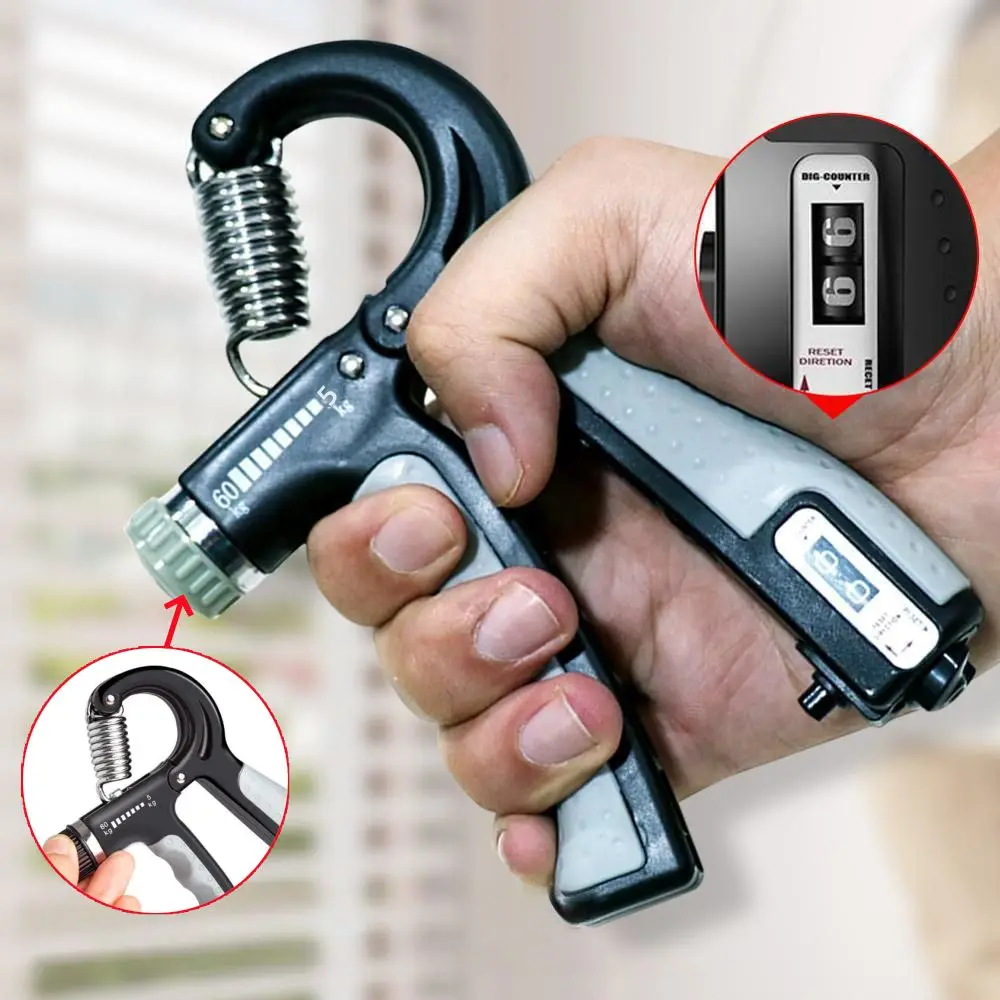 5-60kg Adjustable Hand Grip with Counter-Strength Exerciser for Hands and Forearm