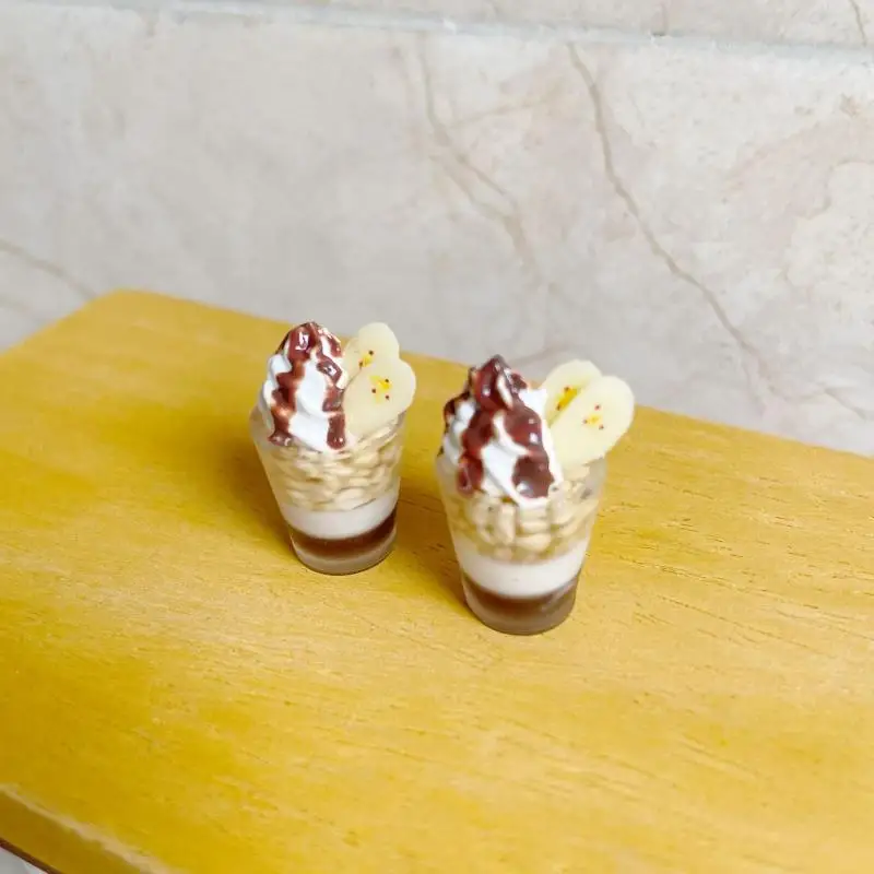 1Pc Dollhouse Mini Simulation Ice Cream Cup Model Miniature Doll House Dessert Shop Decor Toy Accessories Kids Doll Gift