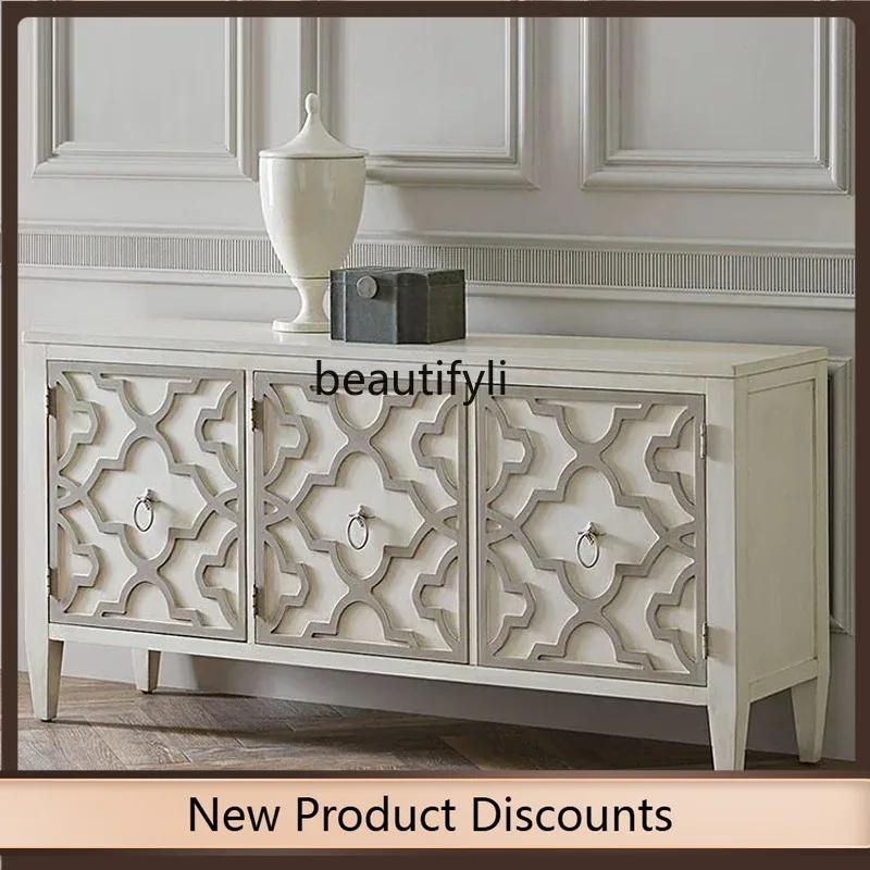 

K185 Hallway Living Room Storage Home Curio Cabinet Small Apartment Solid Wood Sideboard European Style Hallway Storage Cabinet