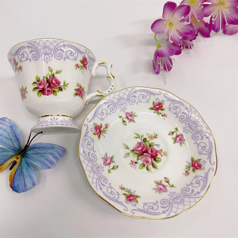 European Ceramic Coffee Mug Saucer Set Living Room Kitchen Dining Table Afternoon Tea Cup Milk Cup Plate Crafts Birthday Gifts