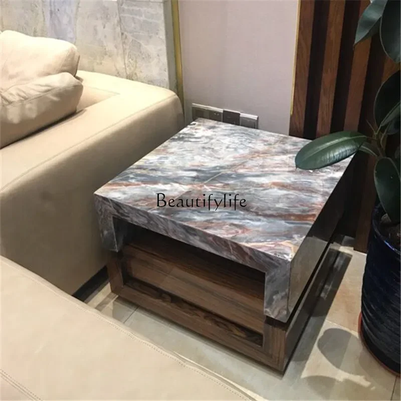 

LJY*Natural marble edge cabinet, black sandalwood edge