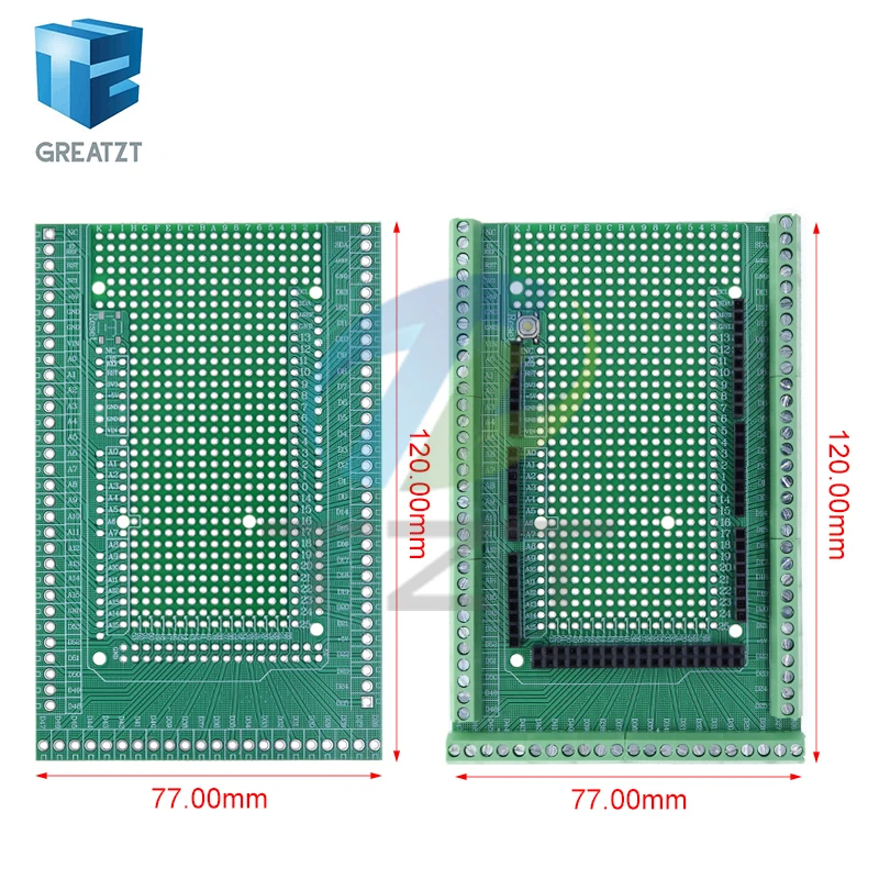 Compatible With MEGA2560 Double-side PCB Prototype Screw Terminal Block Shield Board Kit For Arduino Mega 2560 / Mega2560 R3