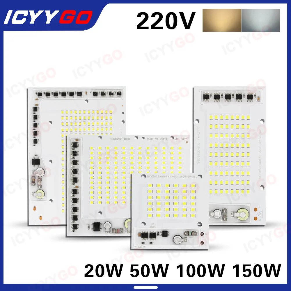 High Power 100W 150W LED Light Panel AC 220V No Driver Needed SMD5054 Chip PCB Light Source Board for DIY Floodlight