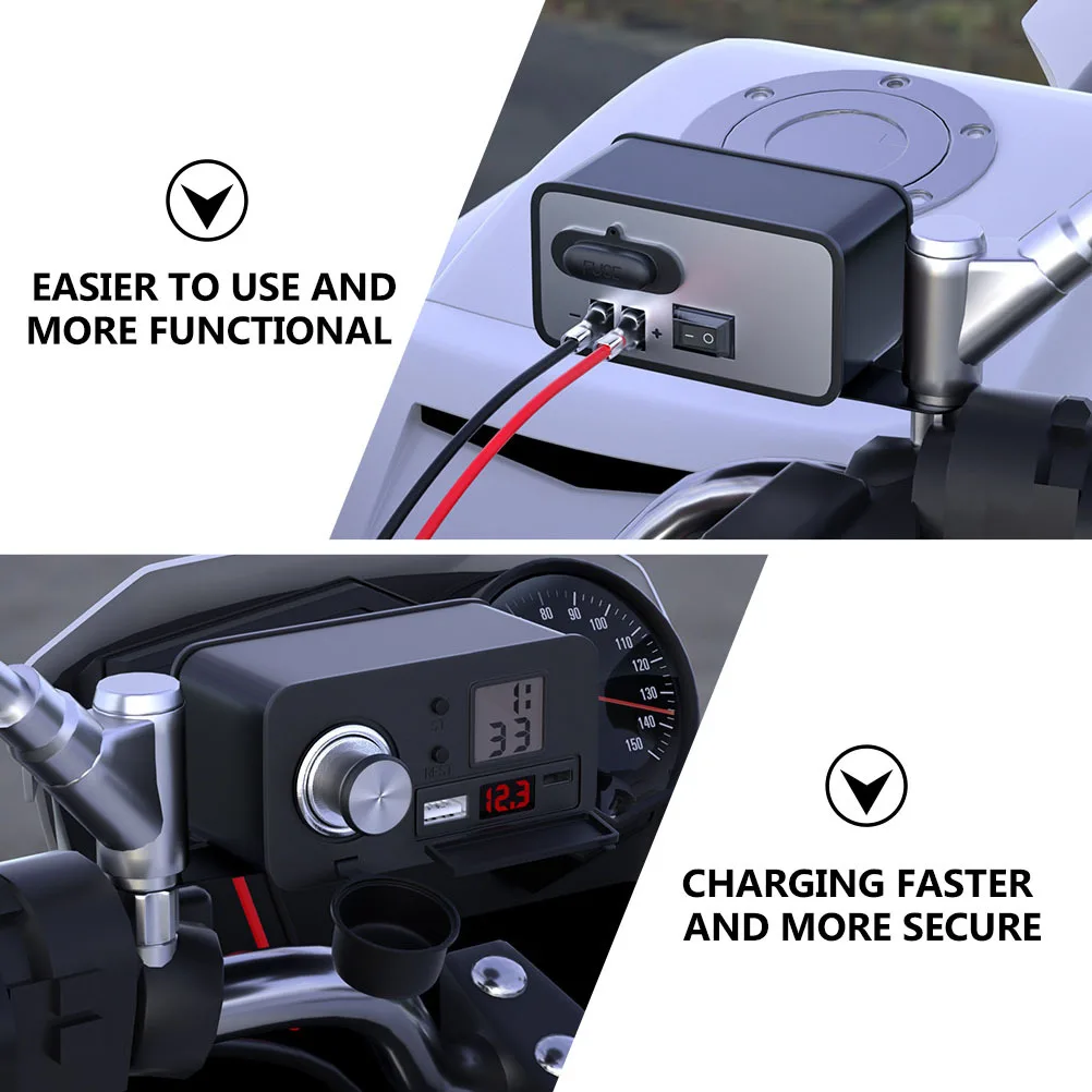 

Waterproof 12V Motorcycle USB Cigarette Lighter Socket Fast Charge Power Supply Multi-Purpose Outdoor Motorbike Adapter
