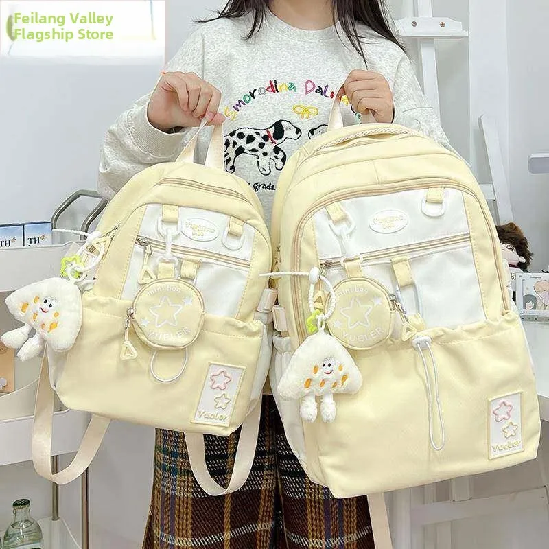 

Large Capacity School Bag for Junior High Girls Cute Dual Shoulder Backpack 2026 New Style Primary School Outing Study Trip S...