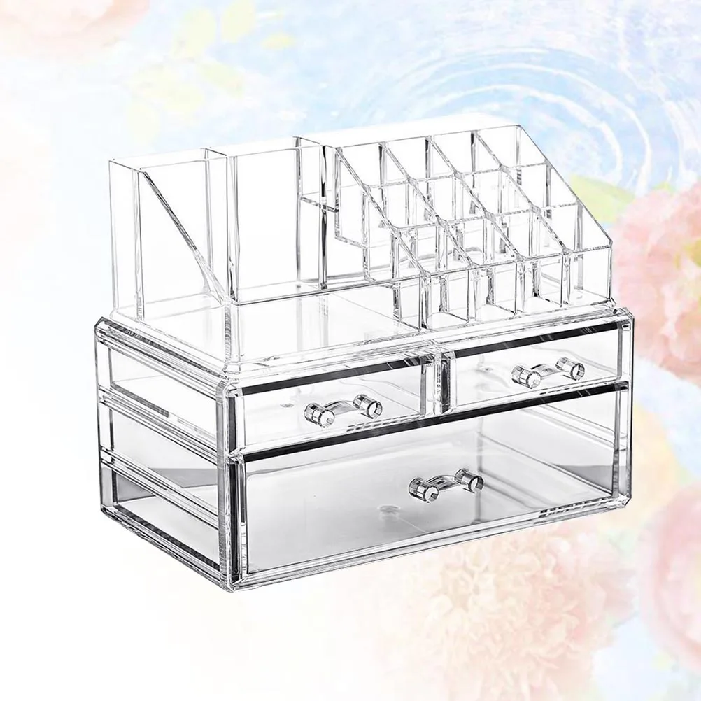 صندوق تخزين أكريليك منظم شفاف حاوية مكياج محمولة لفرش أحمر الشفاه وأقلام تخزين المكياج