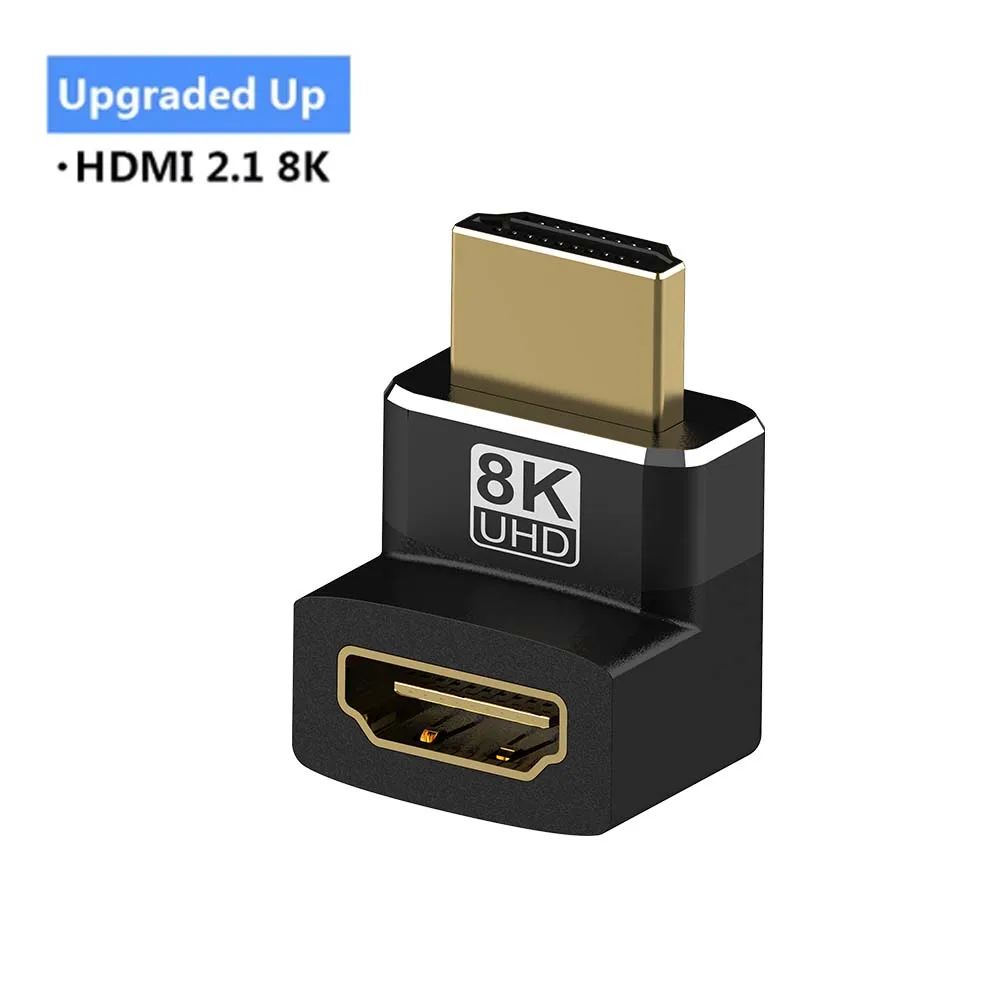 HDMI 90- und 270-Grad-Adapter, HDMI 2.1 8K@60Hz 2.0 4K@120Hz 2K rechtwinkliger HDMI-Stecker auf Buchse L-Adapter für HDTV PS4 PS5