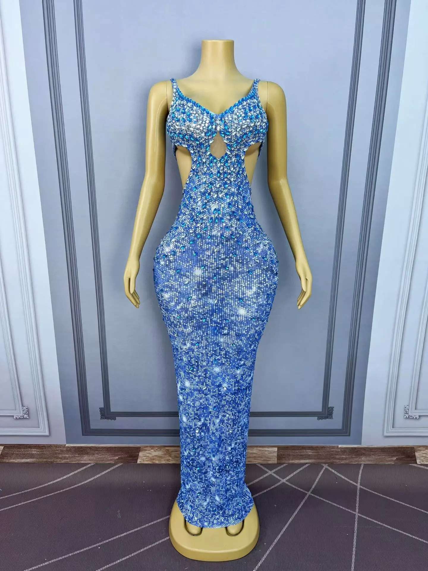 مثير السباغيتي حزام حجر الراين عيد ميلاد الزفاف مساء Bodycon فستان المرأة عشاء ثوب قطع مأدبة نادي حفلة فستان ماكسي