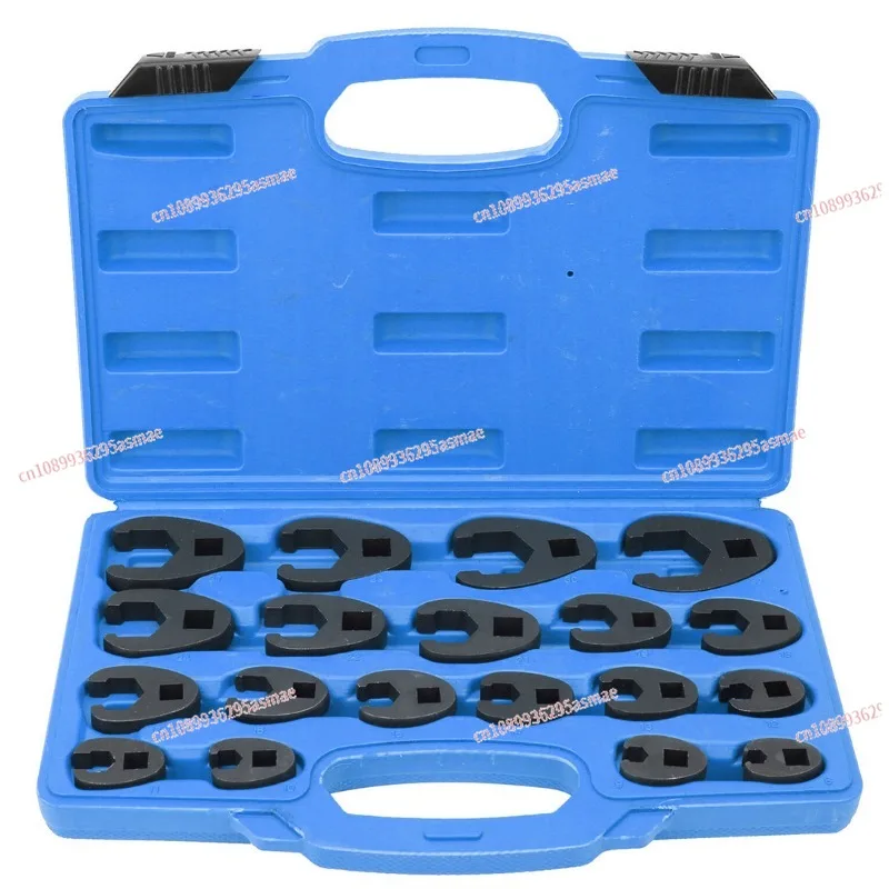 19Pcs 8-Point Flare Nut Wrench Set Oil Line Pipe Wrench Automotive Repair Tool