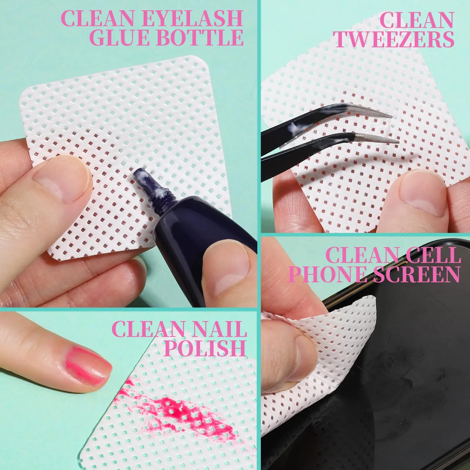 200 Pieces Lint-Free Nail Wipes Professional Eyelash Extension Glue Wipes Nail Polish Removal Wipes for Salon Use image 5