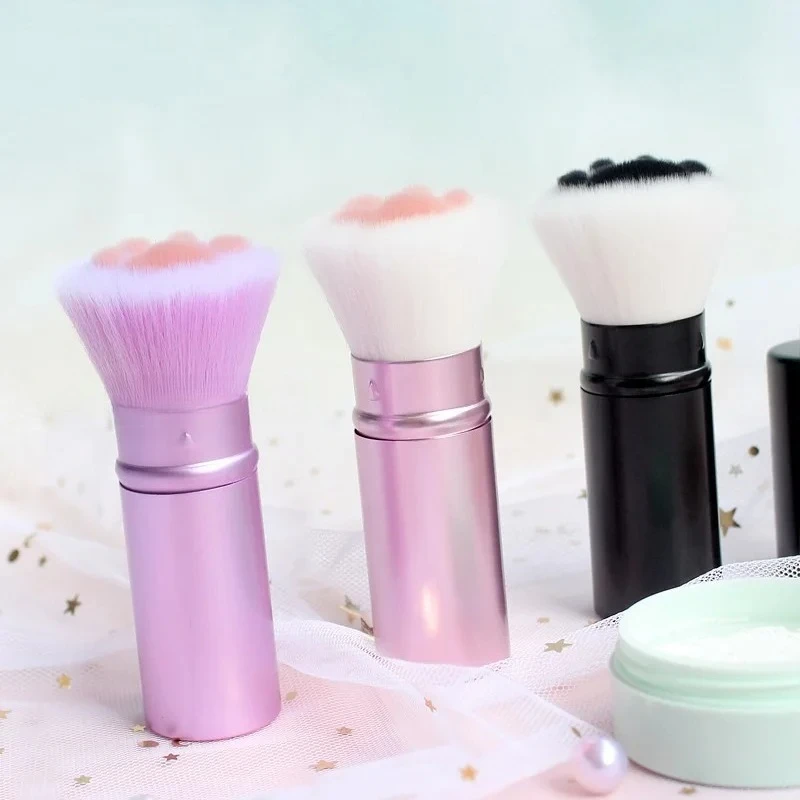 Pinceau de maquillage griffe de chat Super mignon, outils cosmétiques rétractables portables, fond de teint Kawaii, correcteur, Blush, poudre, cadeau de maquillage