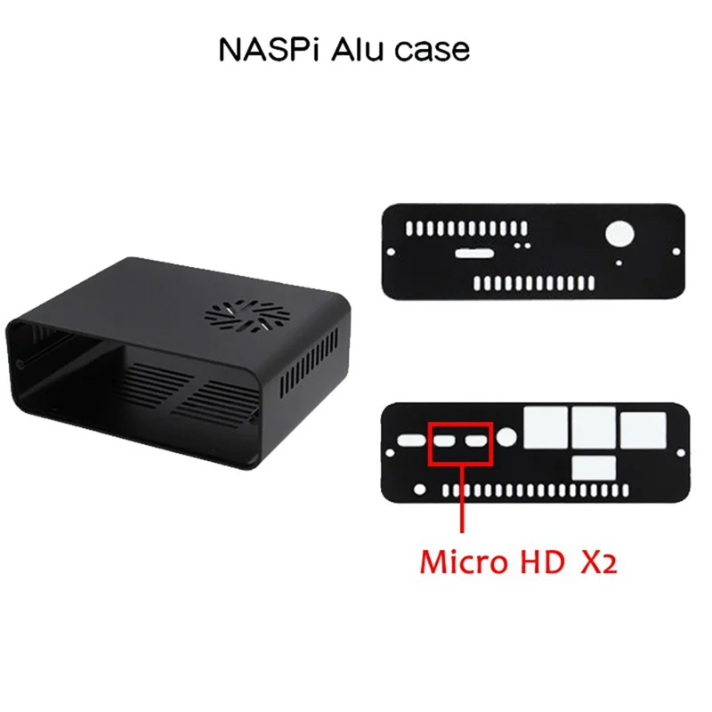 

Naspi Kit+Metal Case+X823 Expansion Board+X-C1 Board+PWM Fan For Raspberry Pie SATA HDD/SSD Hard Disk NAS Storage Server