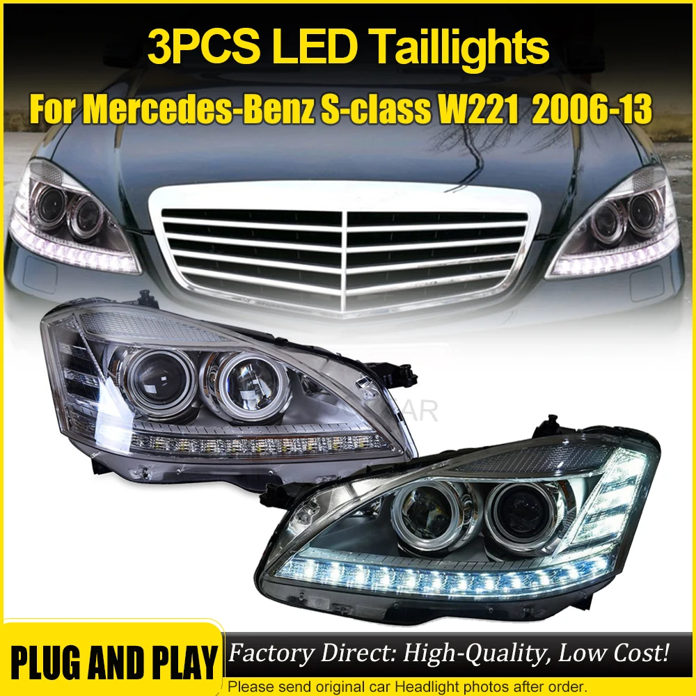 

LED Headlight Assembly for Mercedes-Benz S-class W221 2006-2013 S300 S350 Front Lamp Retrofitting Turn Signal Car Accessories
