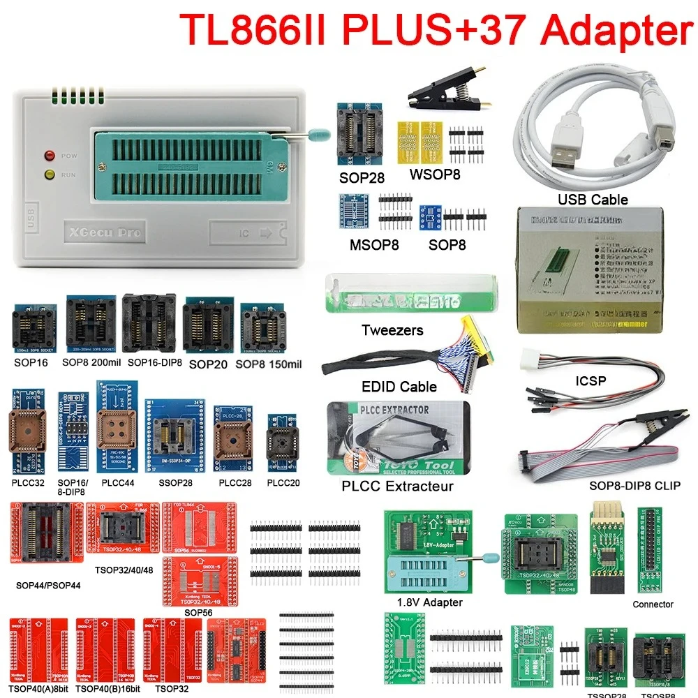V7.21 TL866II Plus EEPROM PIC AVR TL866 Универсальный USB-программатор BIOS 24 93 25 mcu Bios EPROM лучше, чем TL866cs/TL866A
