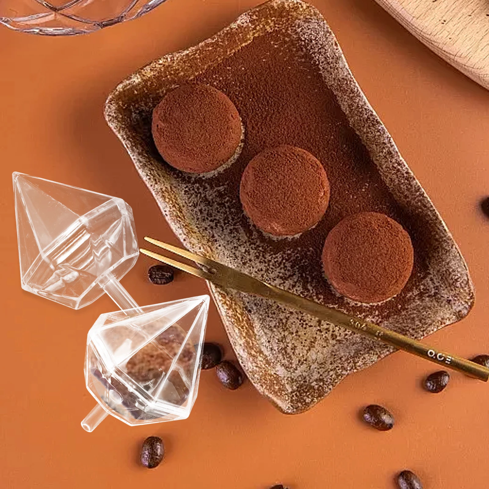 

80pcs Clear Chocolate Box Holder Transparent Flower Cup For Diy Candy Packaging Case Wedding Craft Bouquet Supplies