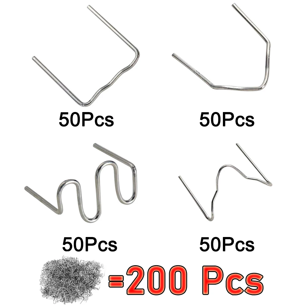 Plastic Welding Staples 1000/500/200/100Pcs 4 Types 0.8mm Welding Nails Plastic Welder Repair Nails Kit