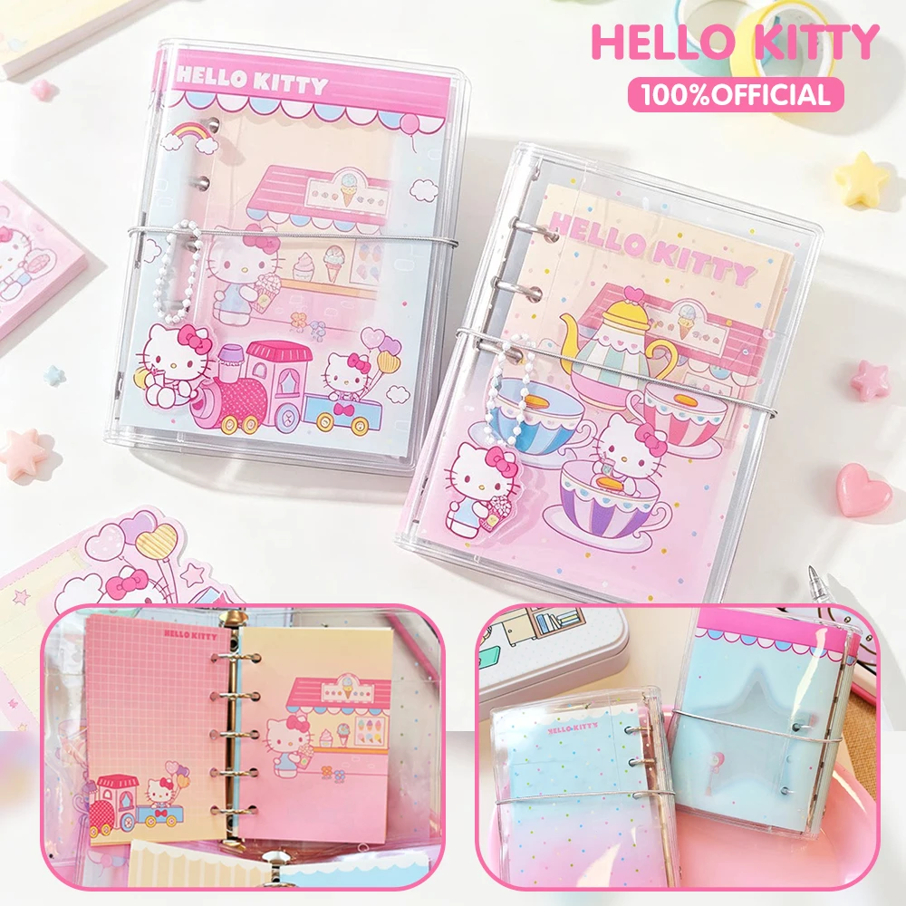 60Sheets Genuine Sanrio Hello Kitty Kuromi Loose-leaf Notebook Cartoon M5 Planner Stationery Office School Supplies Gifts