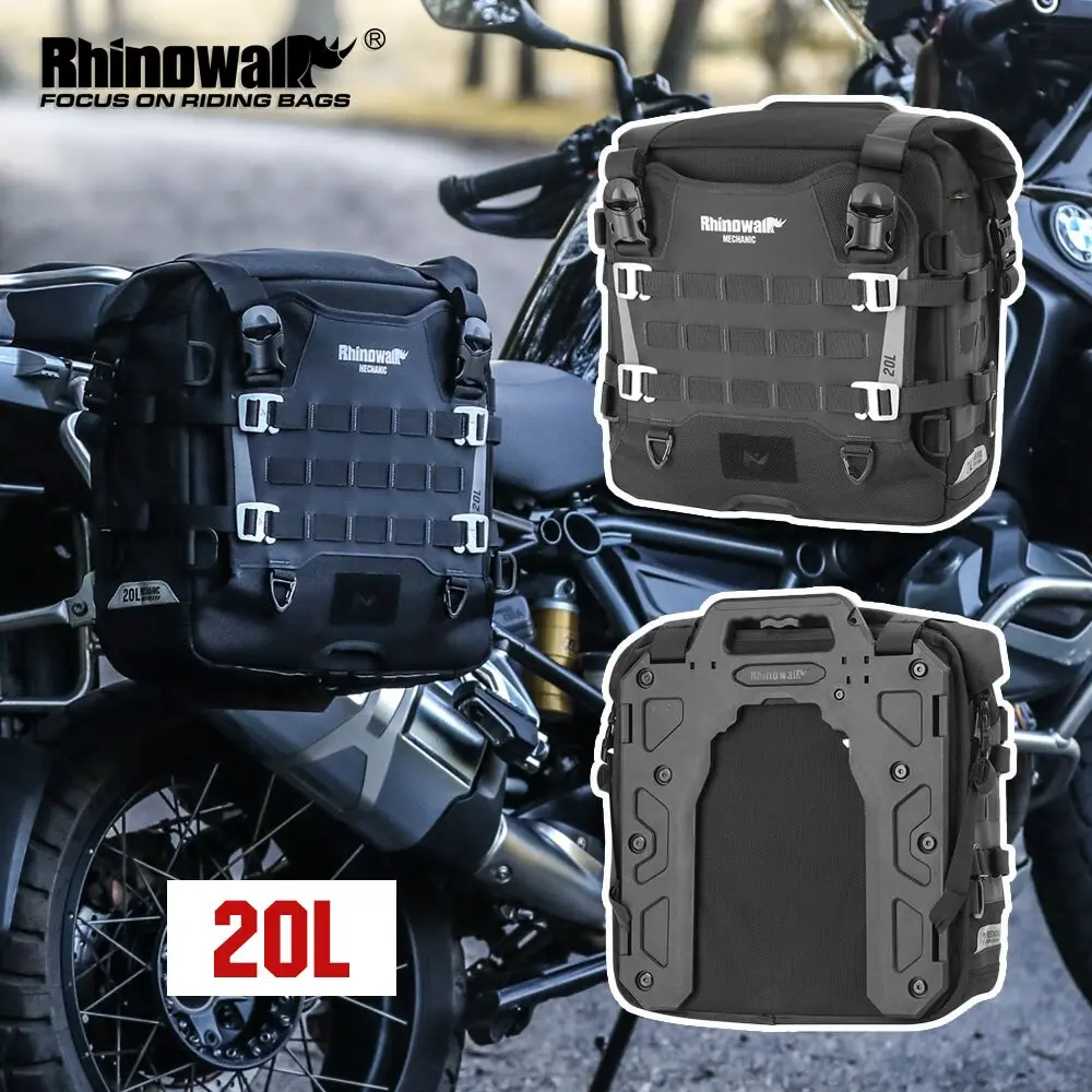 Rhinowalk Motorcycle Side Rack Bag 20L/35L Waterproof Dry Anti-sway Waterproof Quick Release Motor Luggage for Touring Anti-Thef