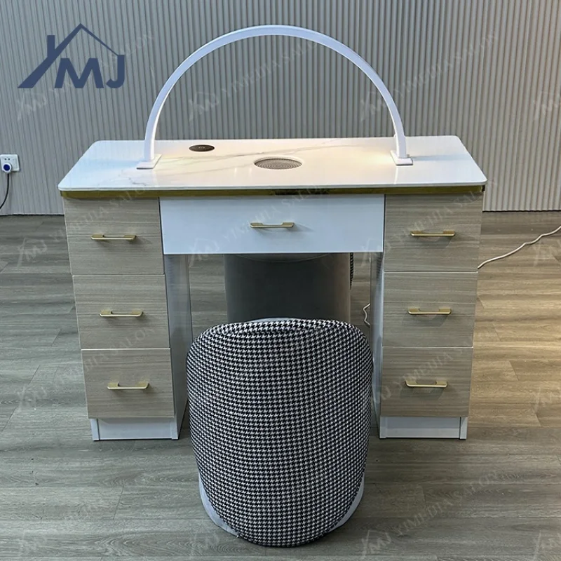 custom.Factory Custom Nail Salon Furniture MDF Nail Desk Station Manicure Table