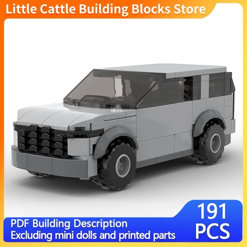 City Car Model MOC Building Bricks Mid-To-Large Sport Utility Vehicle Modular Technology Children Holiday Gift Assemble Toy Suit