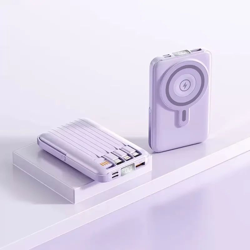 Power Bank 1000mAh Magnetic Battery Pack Power Bank with USB-C Cable 20W Fast Charging Ultra Slim