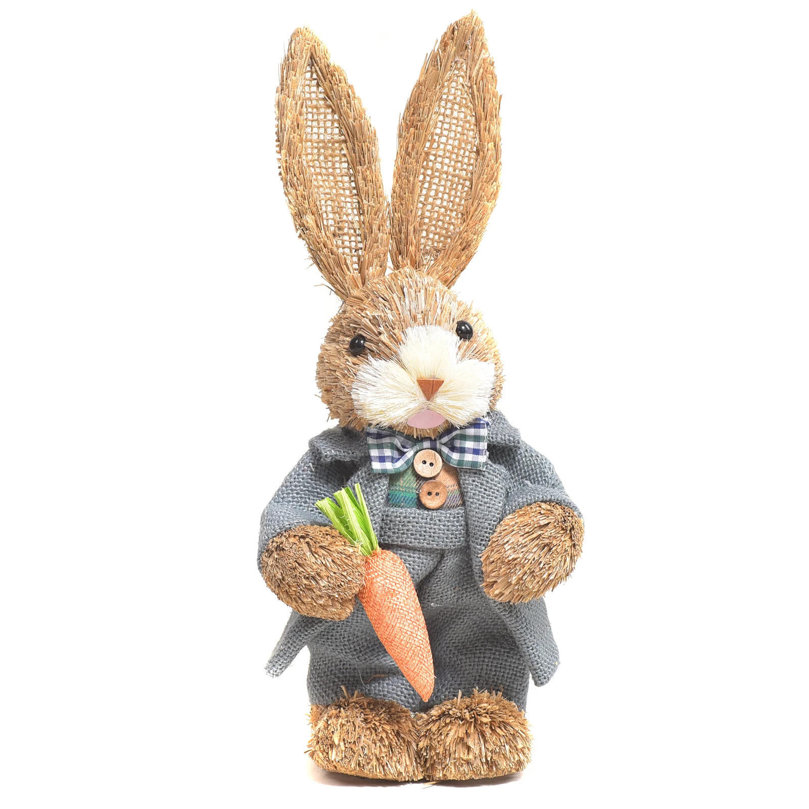 Easter Rabbit Decoration Bunny Figure Cattail Craft Ornament Home Holiday Cute Bunny Home Decoration  Easter Rabbit Decoration