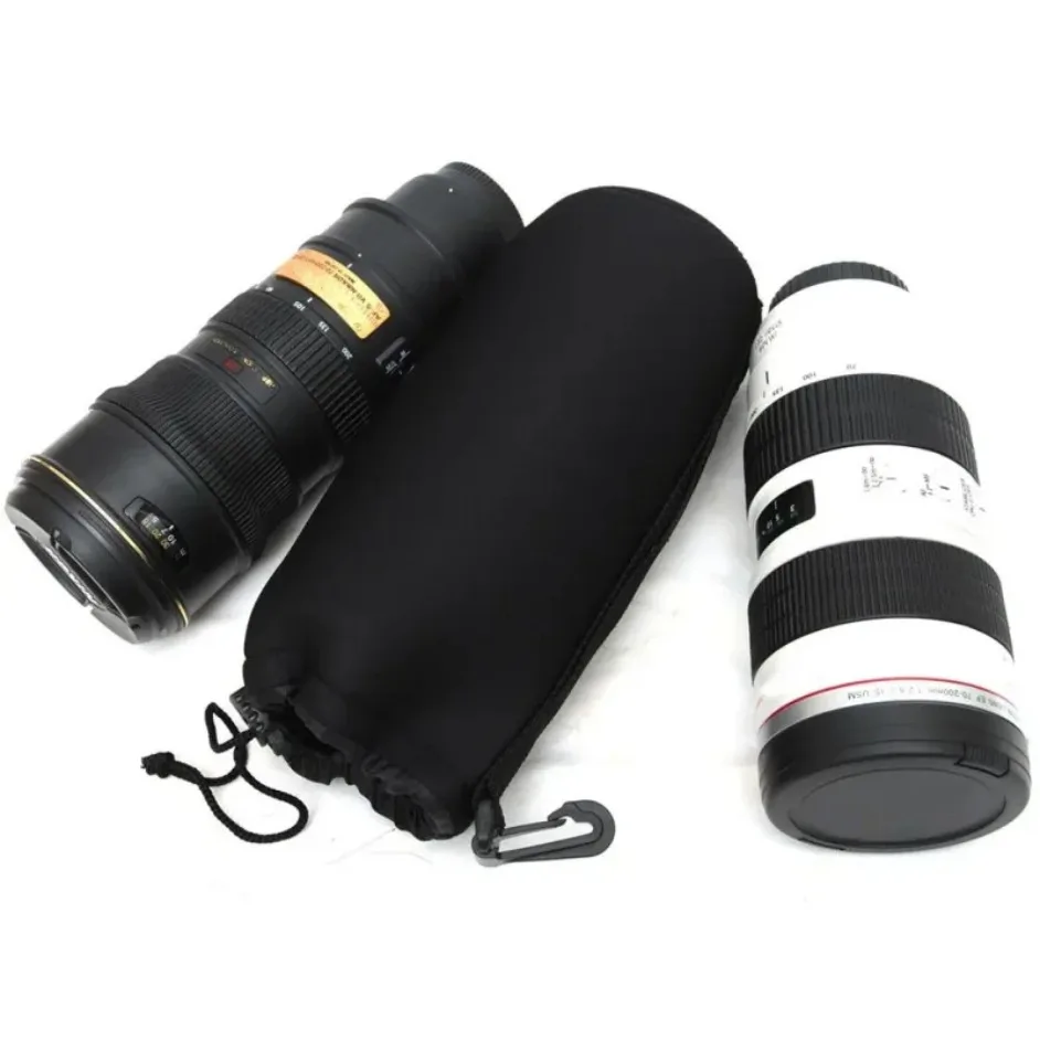 Camera Lens Pouch Bag Waterproof Video Lens Soft Drawstring Protector Case For Canon Sony Nikon for Most Digital SLR Camera