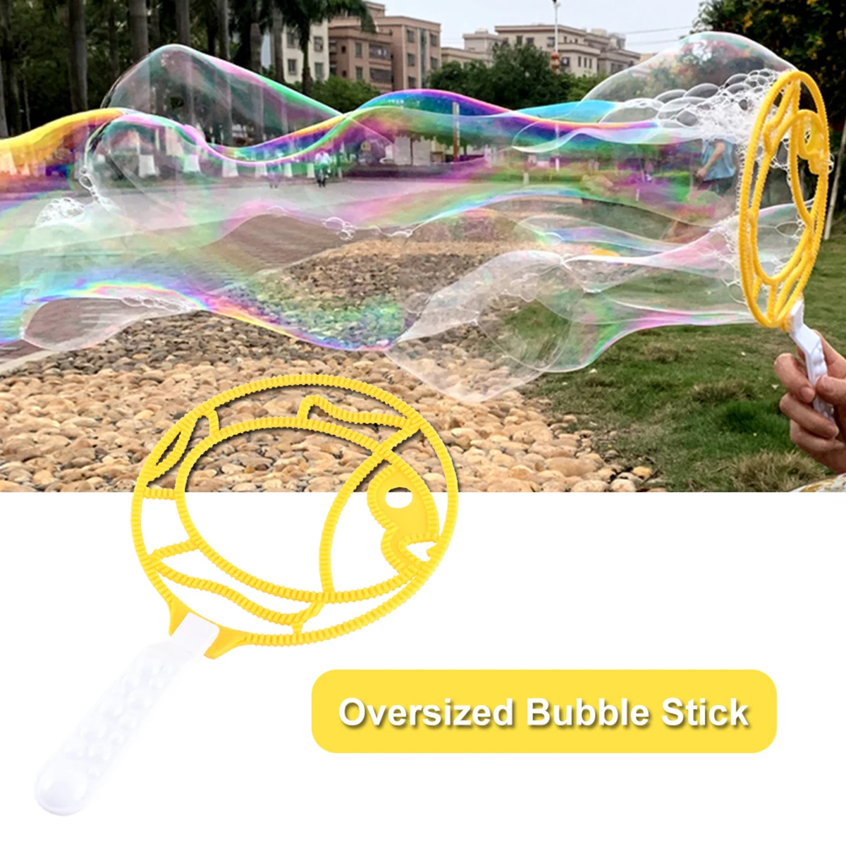 Juego de varita gigante Jumbo para niños al aire libre, herramienta para hacer burbujas, anillo de soplado grande, herramientas de jabón de burbujas para niños