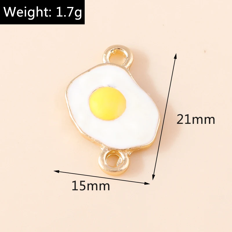 10 Stück Niedliche Gemischte Emaille-Anhänger in Form von Spiegeleier für Schmuckherstellung, Ohrringe, Halsketten, Armbänder, DIY-Bastelzubehör – Detail 9