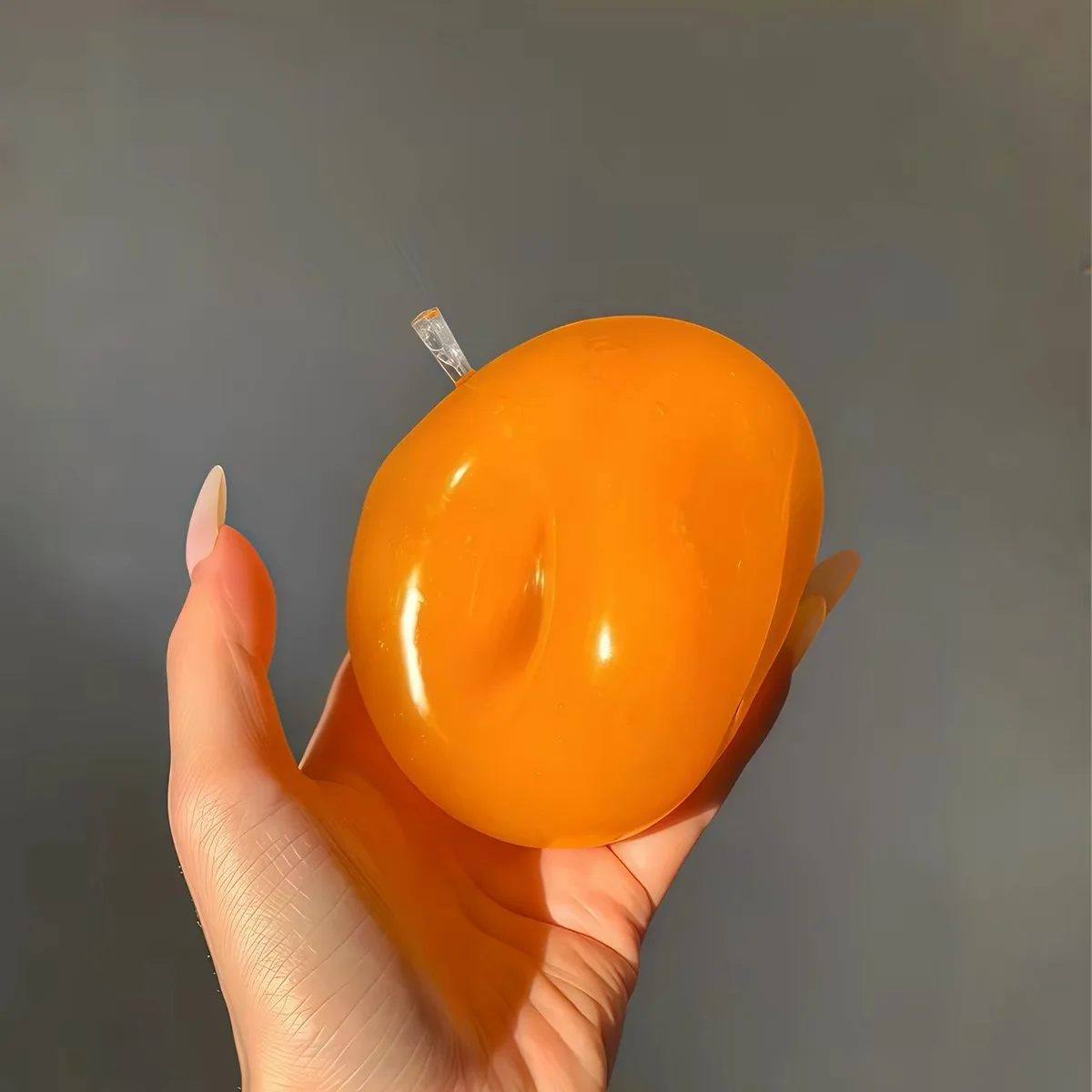 Handmade orange Slushy Squishy Toy Soft Slow Rebound Stress Relief Squeeze Toy Realistic Fruit Simulation Model Adult Gift view 3