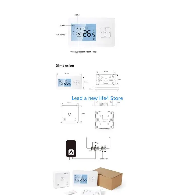 Y55E WIFI THERMOSTAT CONTROL LED شاشة عرض التدفئة الكهربائية ترموستات