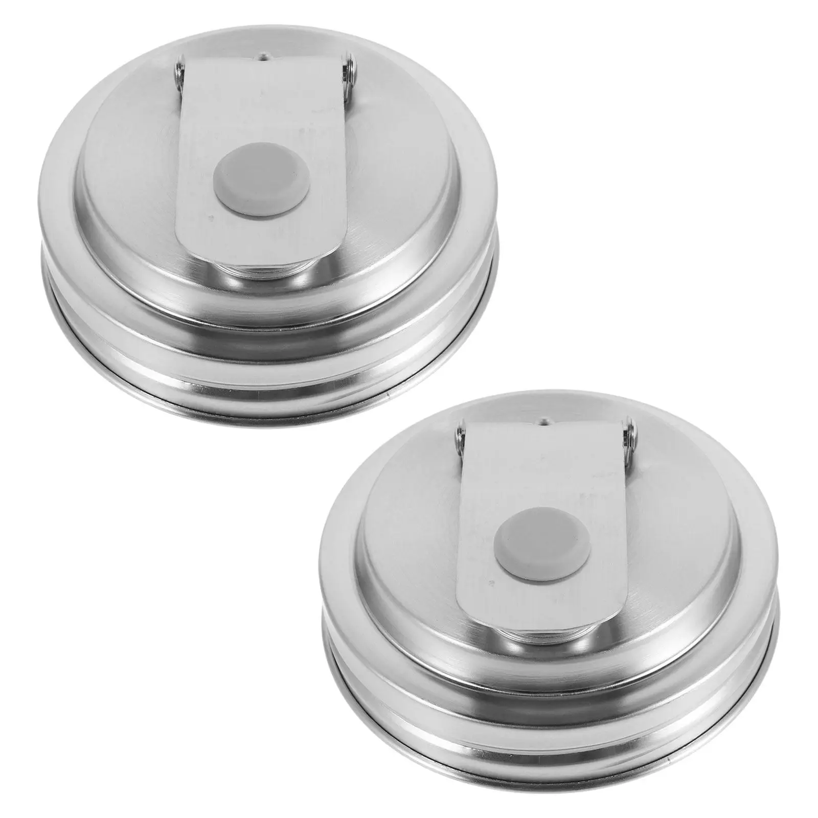 2Pcs Mason Jar Lids Regular Mouth Stainless Steel Airtight Canning Covers Reusable Pour Spout Leak Proof Kitchen Storage Lid
