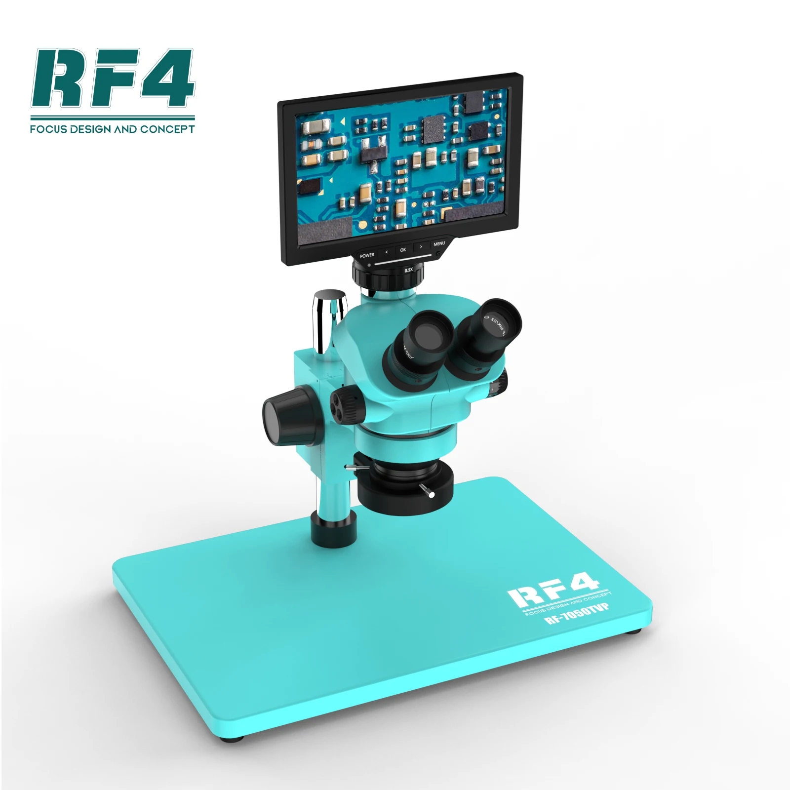 RF4 7-50X HD Observation WIFI Display Screen Synchronous Focusing Mobile Repair Triocular Zoom Microscope RF7050TVP-YS010W