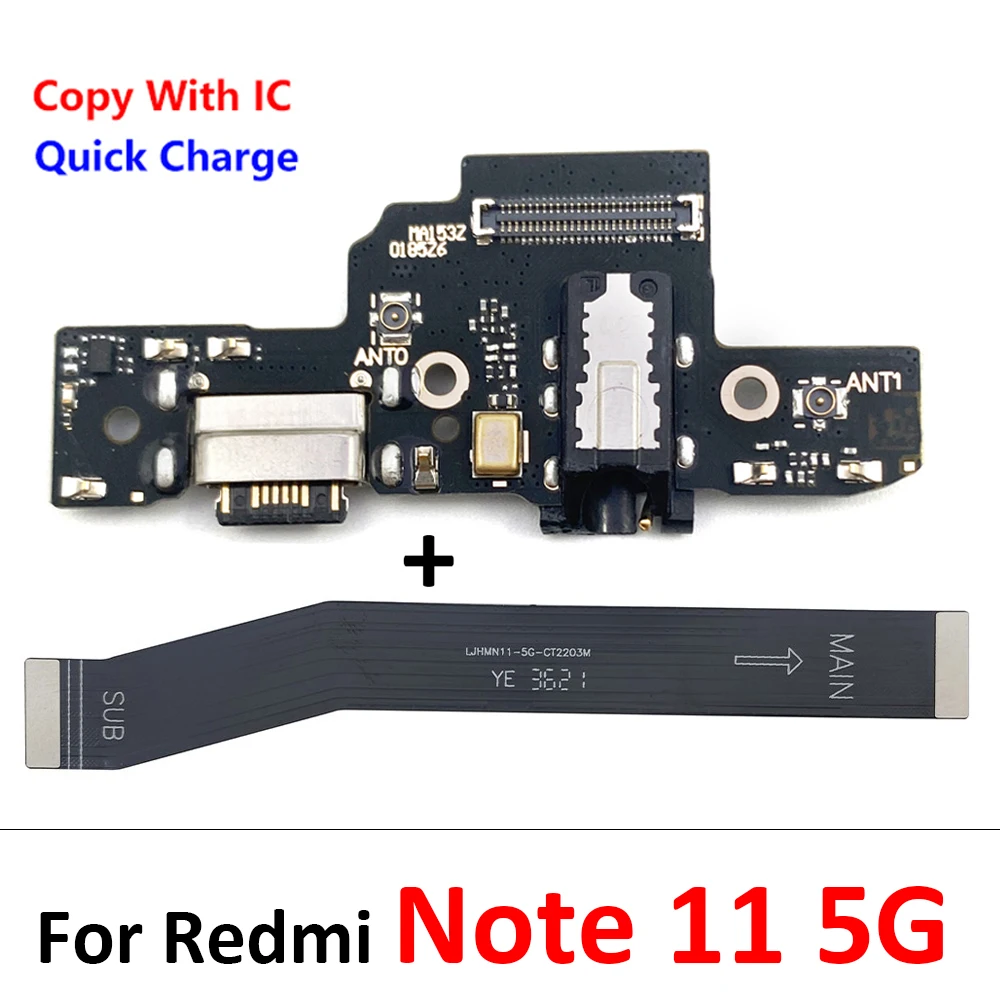 For Xiaomi Redmi Note 7 8 8T 9 9S 10 10S 11 12 Pro Plus 4G 5G Dock Connector USB Charger Charging Port Mainboard Main Flex Cable