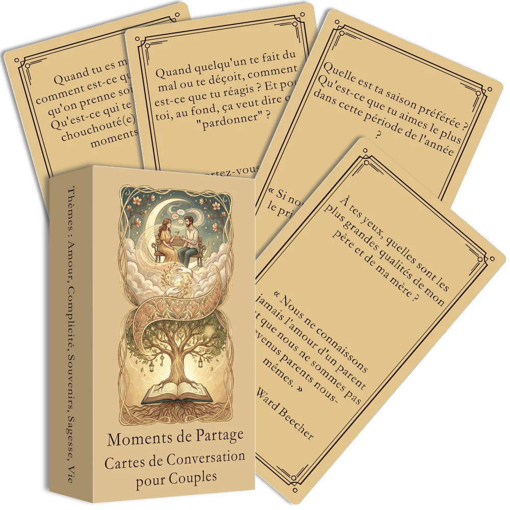 

Карточки для французских бесед, 54 карточки для активации диалогов с партнером, карточные игры, свидания для пар, семейное общение, 14+, 12*7 см