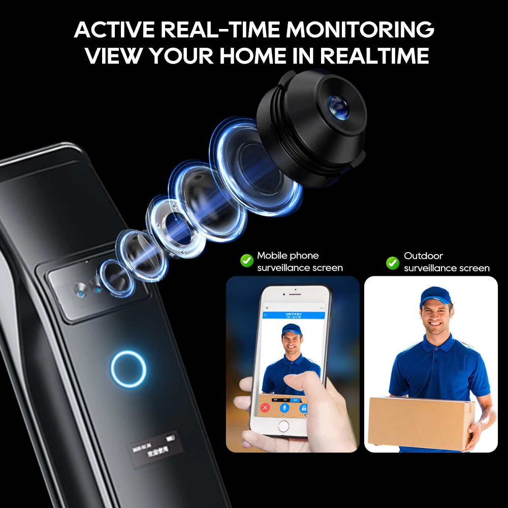 SANKESONG Tuya Smart 3D Face Door Lock Security Camera Monitor Intelligent Fingerprint Password Biometric Electronic Key Unlock