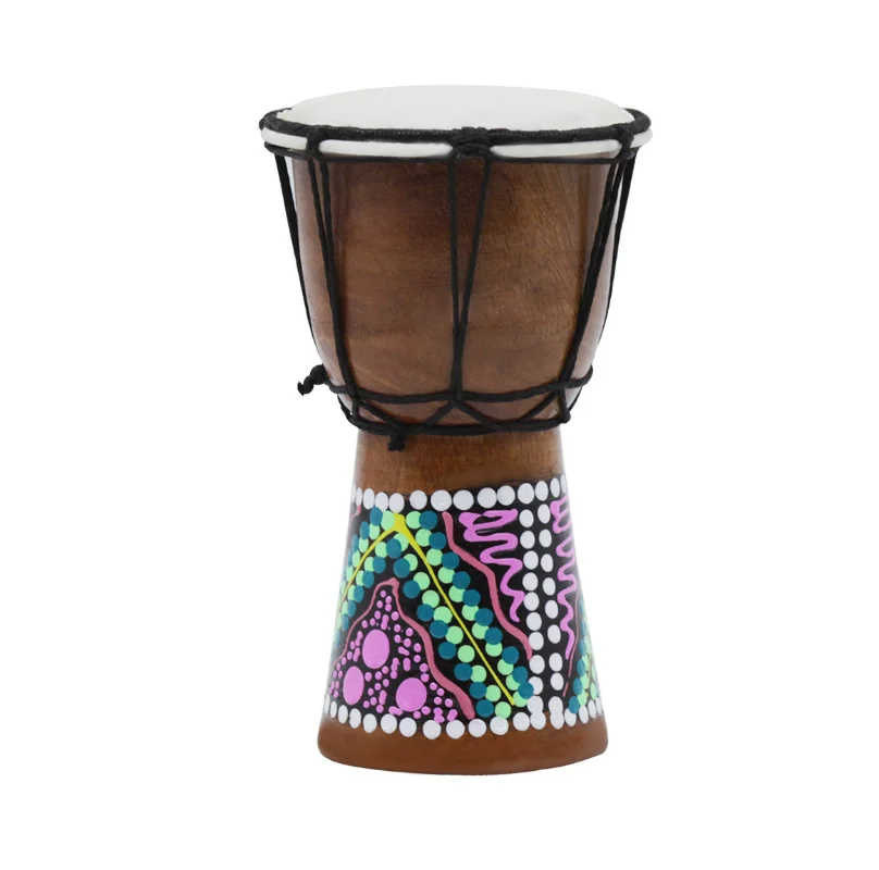 African Djembe 4 Inch Percussion Hand Drum for Sale Wooden Jambe/ Doumbek Drummer with Pattern Color Random