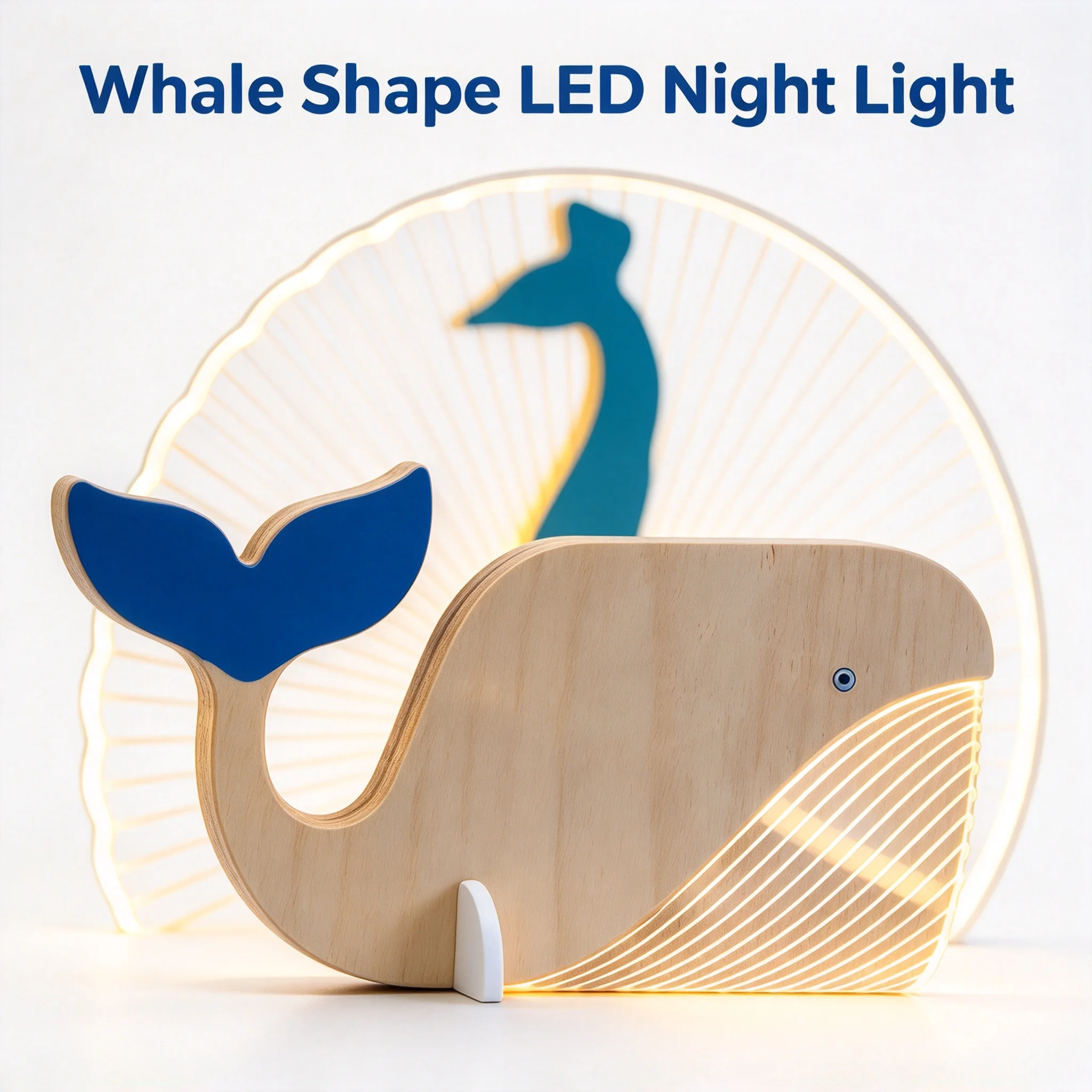 Wood Acrylic Art Table Ornaments Pelican Sirius Whale Toucan Room Decor Creative Home Decorate Animal Luminous Ornaments