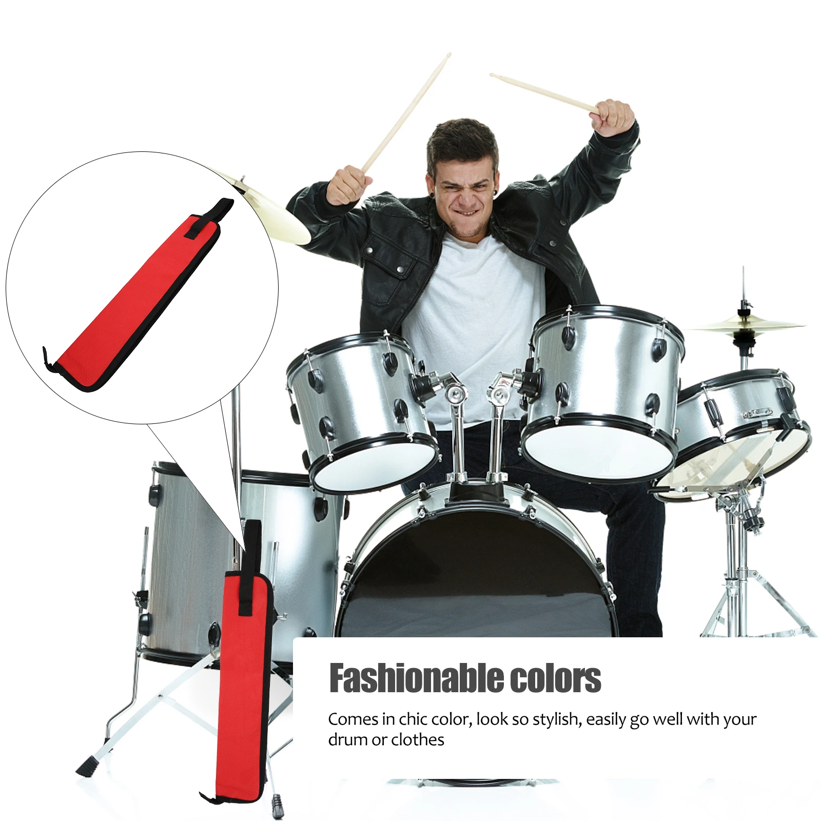 

Stylish Drum Stick Bag Portable Compact Storage Pouch Lightweight For Drumsticks Accessories With Straps Gift For Drum Lovers