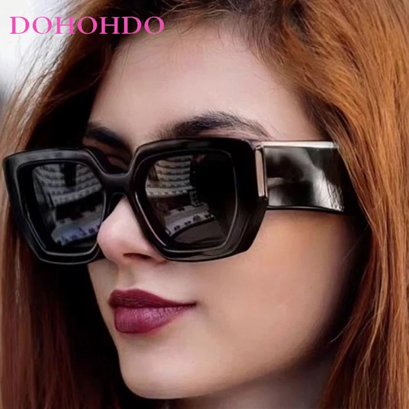 

Vintage Oversized Thick Frame Square Women Sunglasses Brand Design Classic Men Sunglass Sport Drive Punk Windproof Goggles UV400