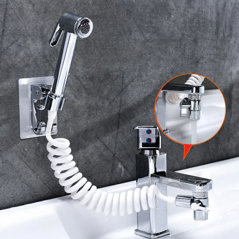 

Bathroom Faucet External Shower Handheld Sprayer Sprinkler+Base+Hose+Valve Set For Hand Basin Sink Shower Faucet