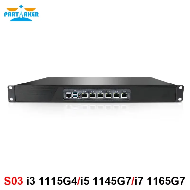 1U Firewall Appliance Intel i3 1115G4 i7 1165G7 6 Port I225 I211 NIC Support pfSense OPNsense Router