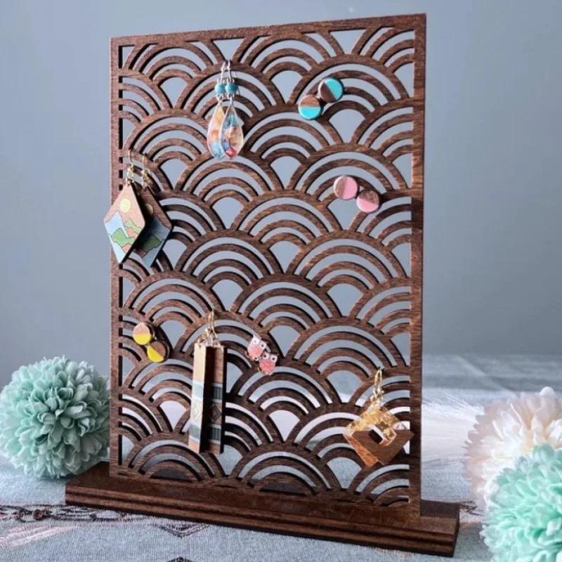 

Деревянная подставка для сережек, большой органайзер для сережек, держатель для украшения, полка для хранения ювелирных изделий, витрина для рукоделия, стойка для ювелирных изделий