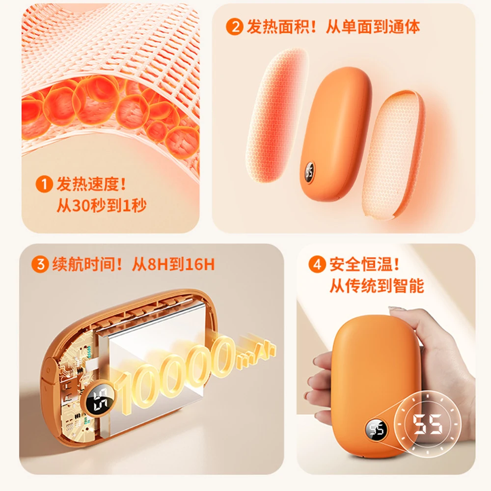 Winter portable Hand Warmer Mobile Power USB Rechargeable Handheld Heater Power BankHandy Warmer 2 in 1 Mini