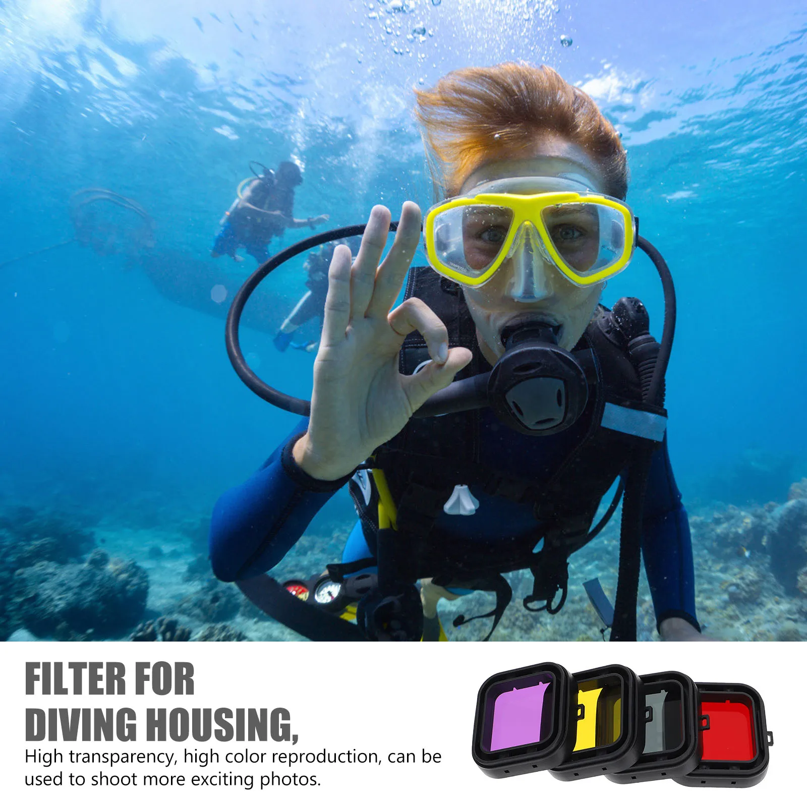 

4 pcs Waterproof Diving Housing Lens Replacement High Transparency Scratch Resistant Optical Glass Underwater Camera Filter For